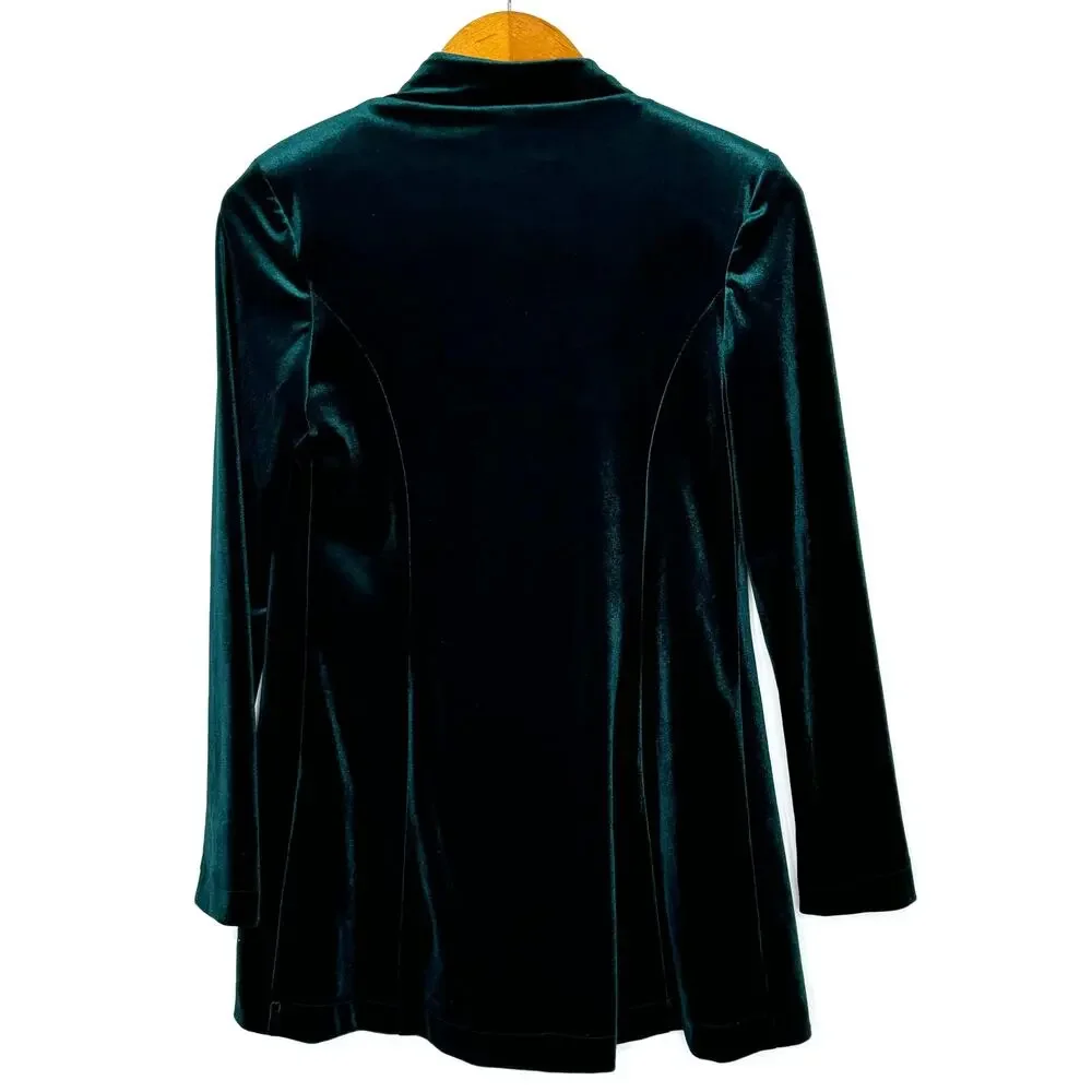 Rinascimento‎ Velvet Blazer Women's Size XS Green